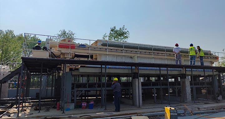 2sets 500m² municipal sewage sludge dewatering