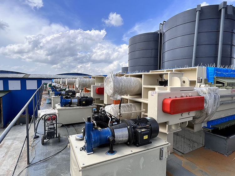 sand washing wastewater treatment with chamber filter press